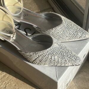 Ashro Silver Sparkling Heels